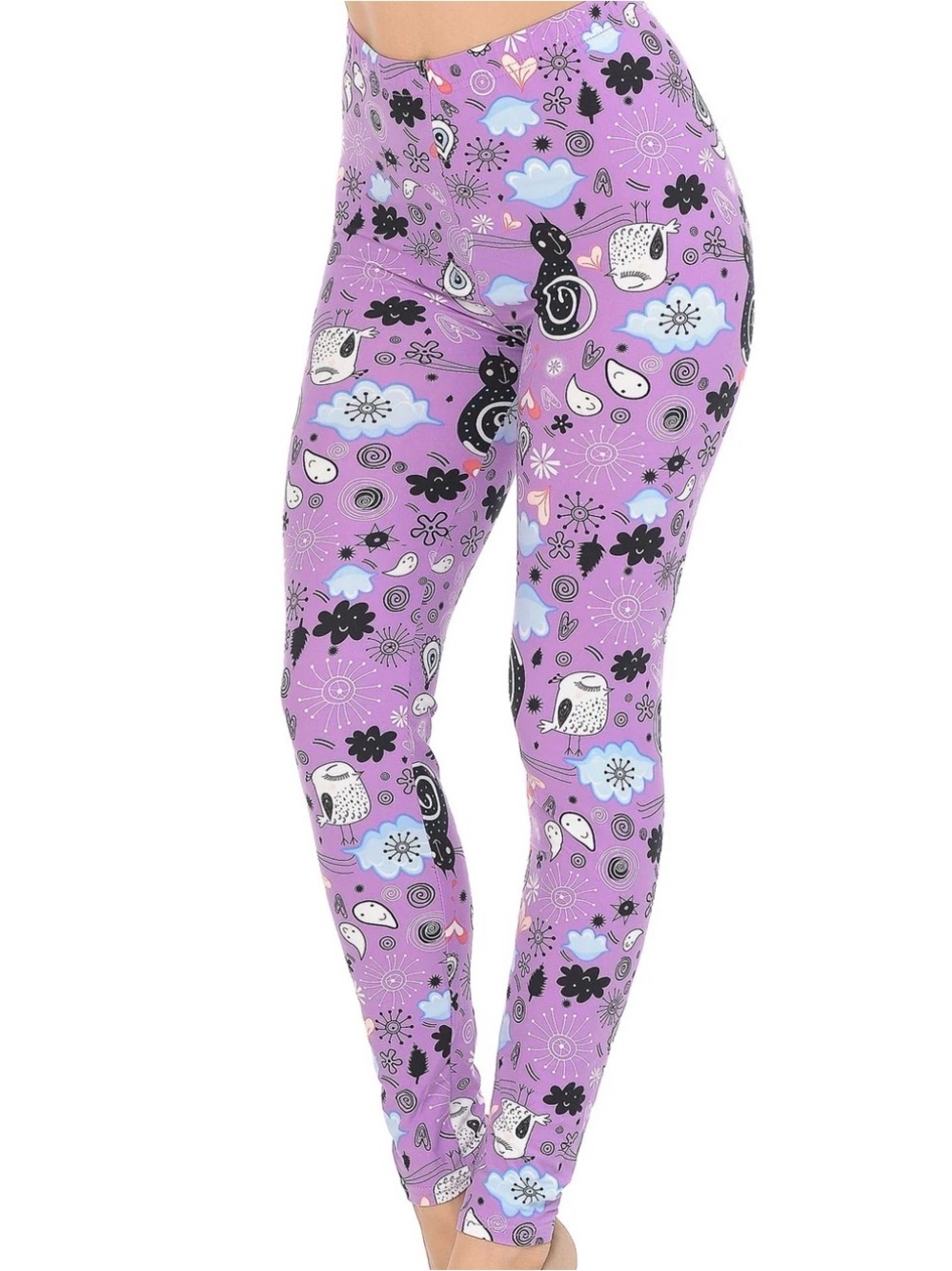 Women’s Purple Printed Halloween Leggings  OS